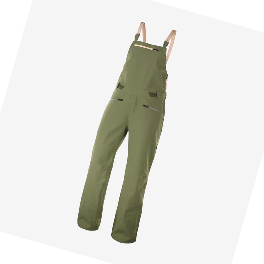 Salomon STANCE 3L BIB Sínadrág Női Olivazöld | HU 3291DFM